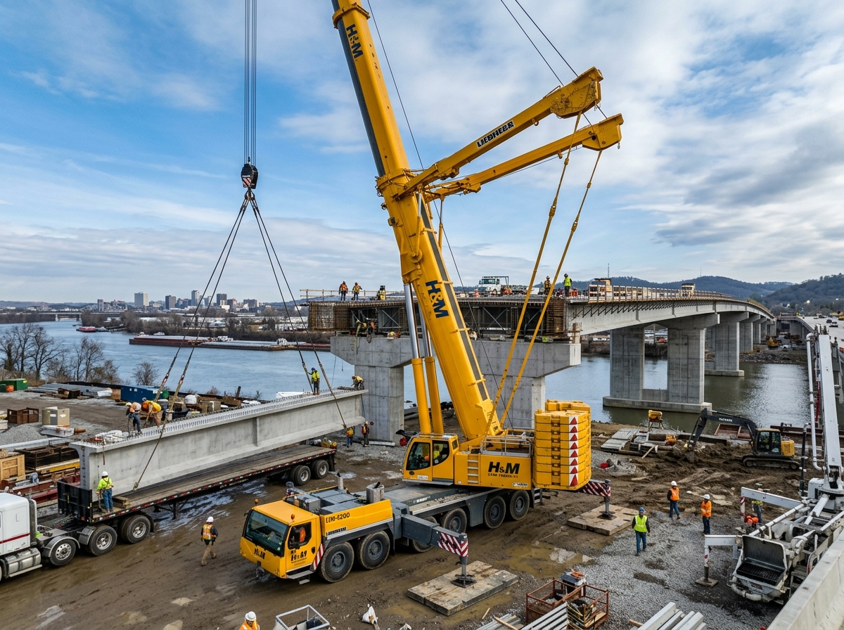 Mobile telescopic construction crane